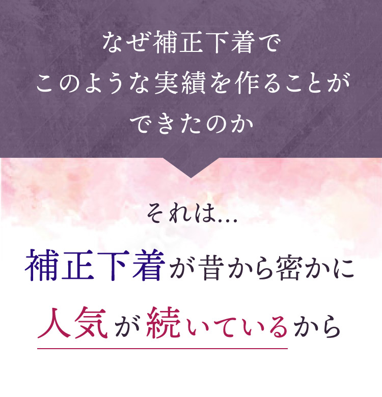 なぜ補正下着でこのような実績を作ることができたのか